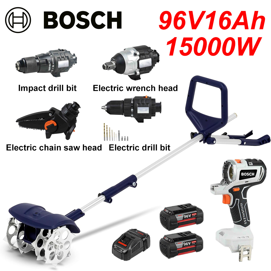 Brushless motor*1+tillage machine*1+electric drill*1+wrench head*1+electric impact drill*1+electric chain saw head*1+batteries*2+charger*1